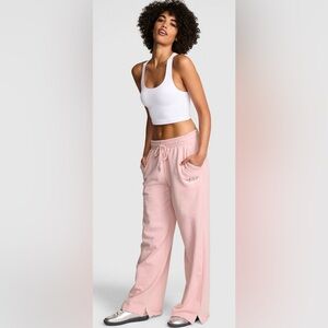 PINK Ivy Fleece Wide Leg Split Hem Sweatpants